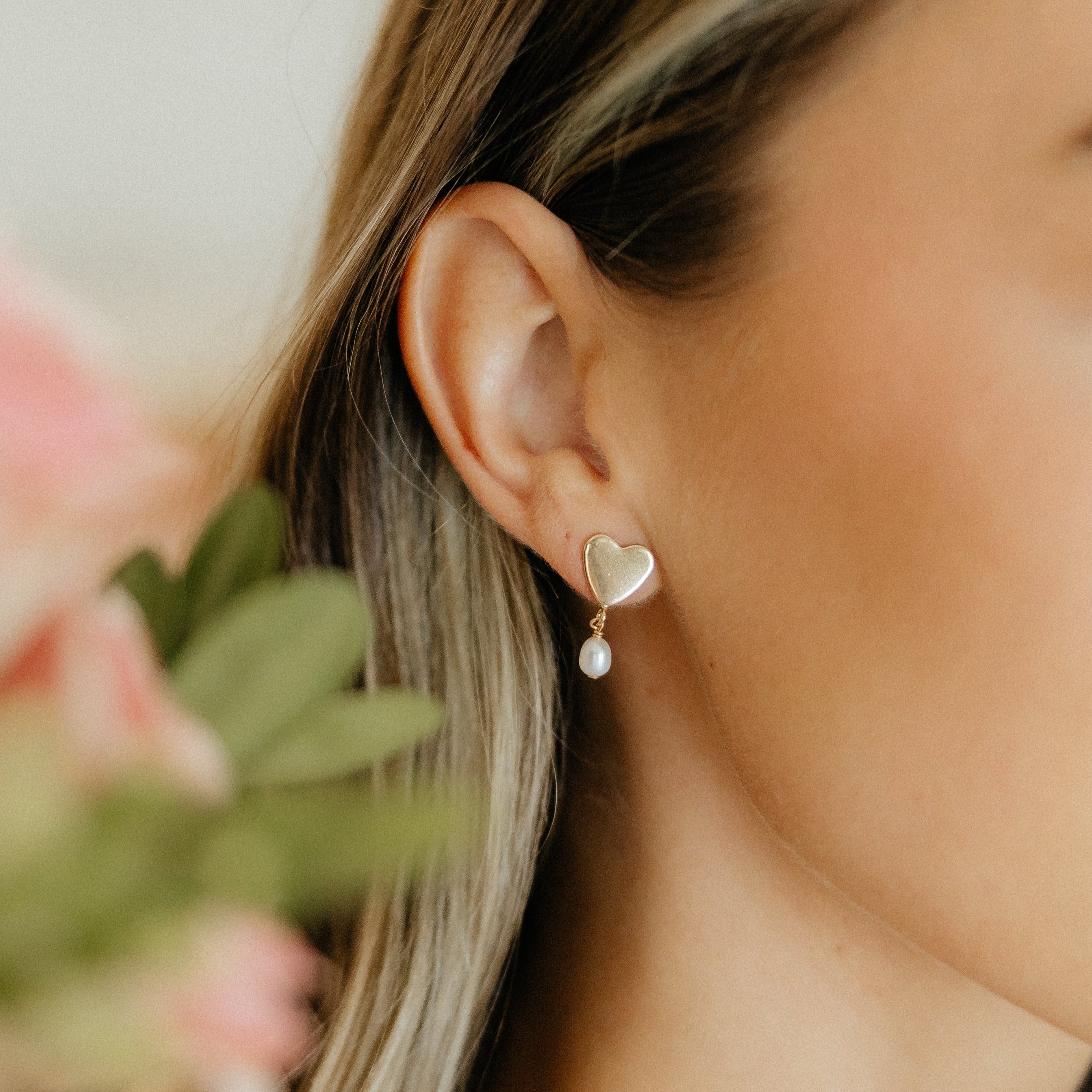 Vintage Heart Stud Earrings