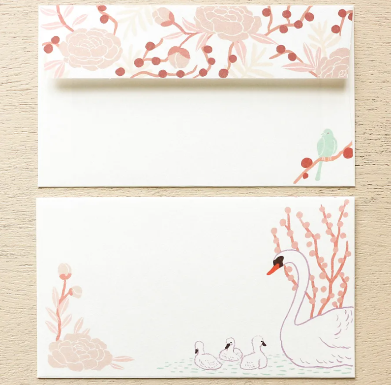 Kanako Tanigawa Letter Set | Cat / Swan Design