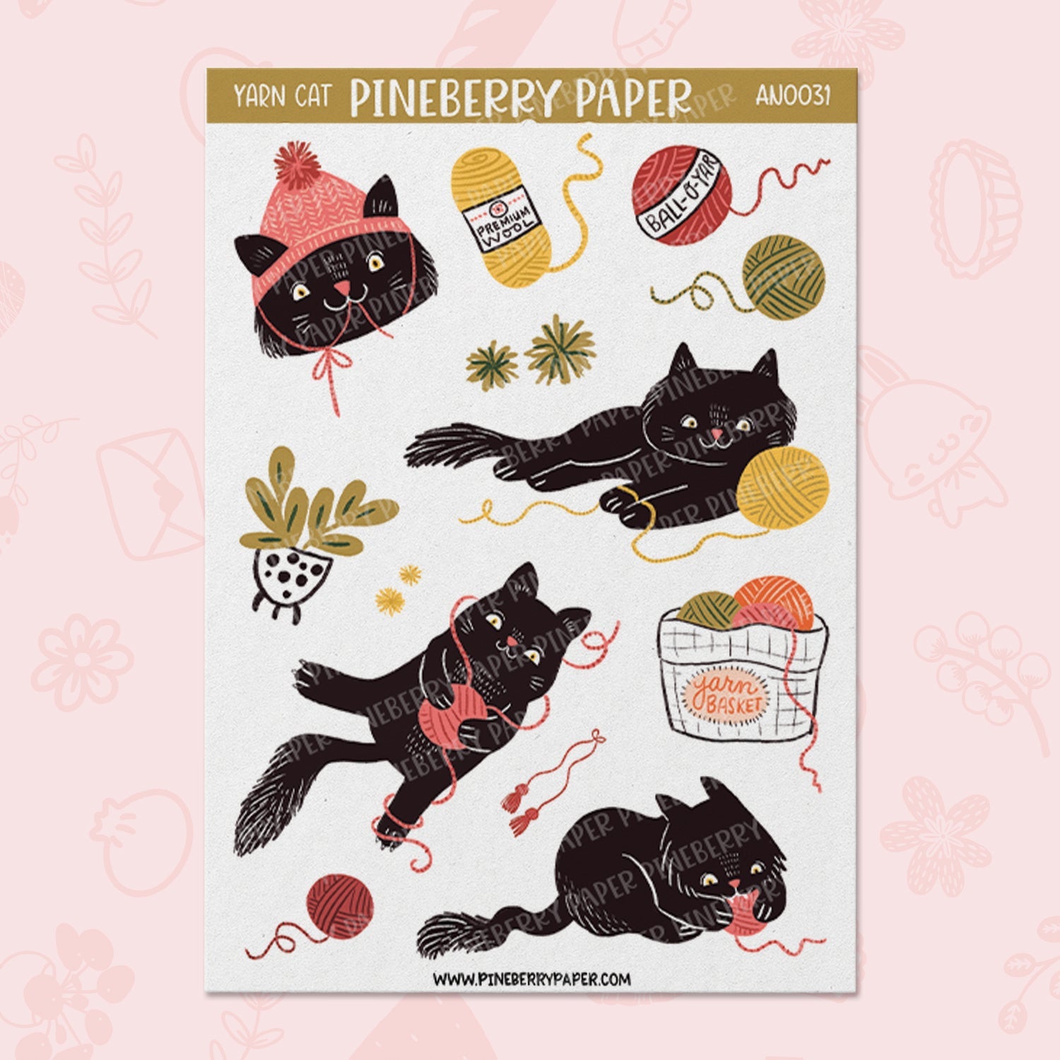 Yarn Cat Sticker Sheet