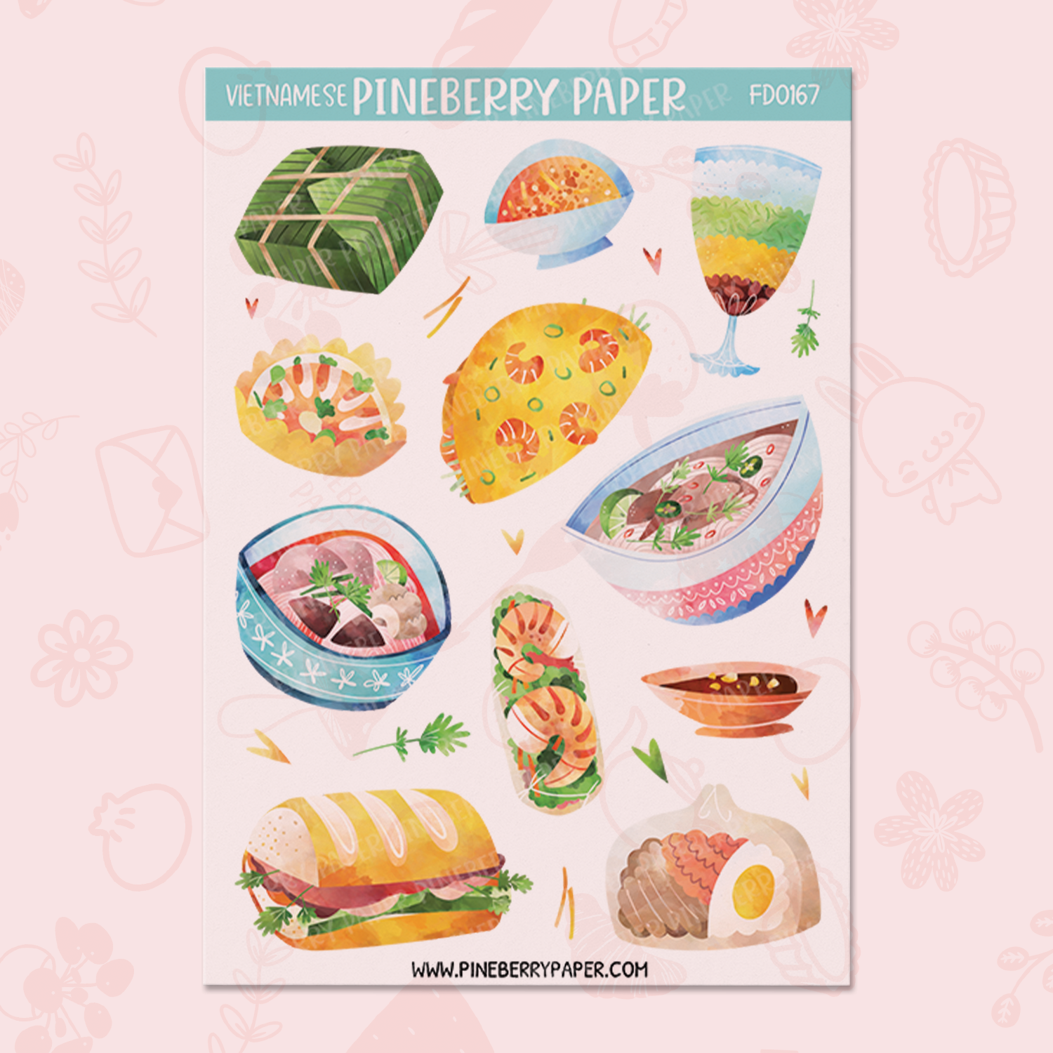 Vietnamese Food Sticker Sheet