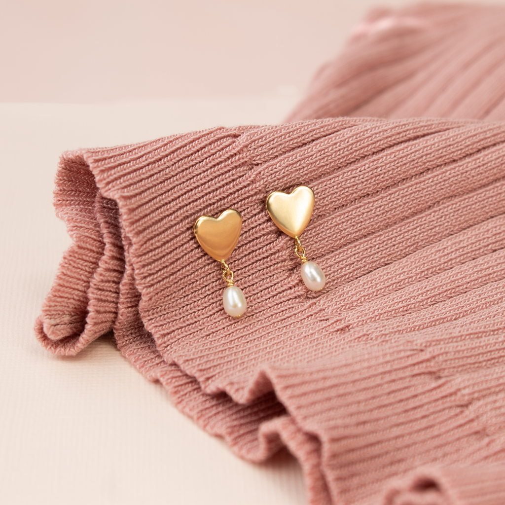 Vintage Heart Stud Earrings