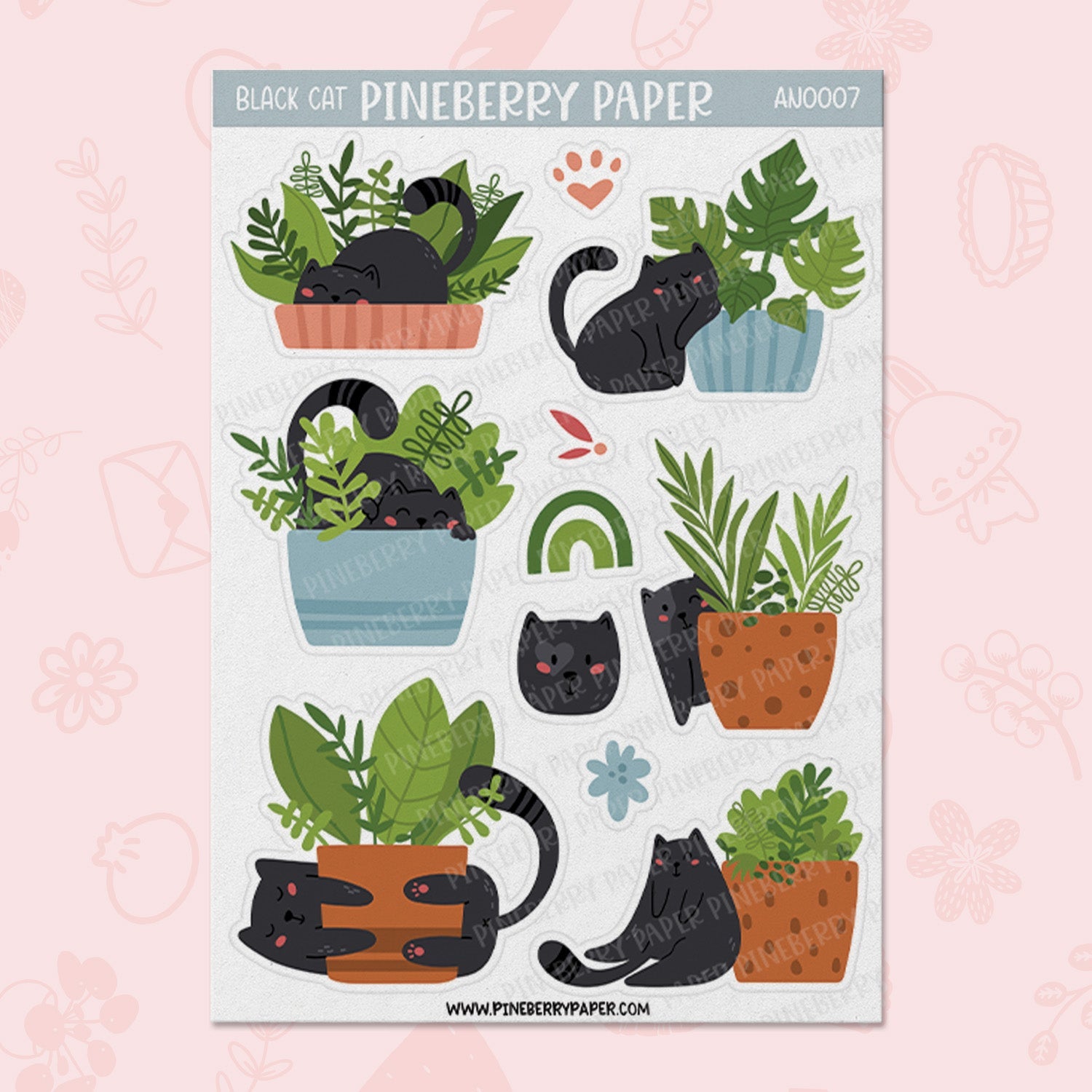 Plant Cat Sticker Sheet