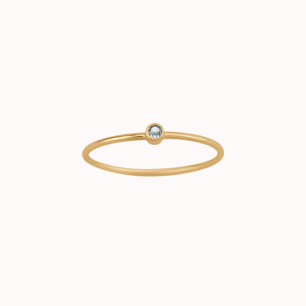 Tiny March Birthstone Ring ∙ Aquamarine