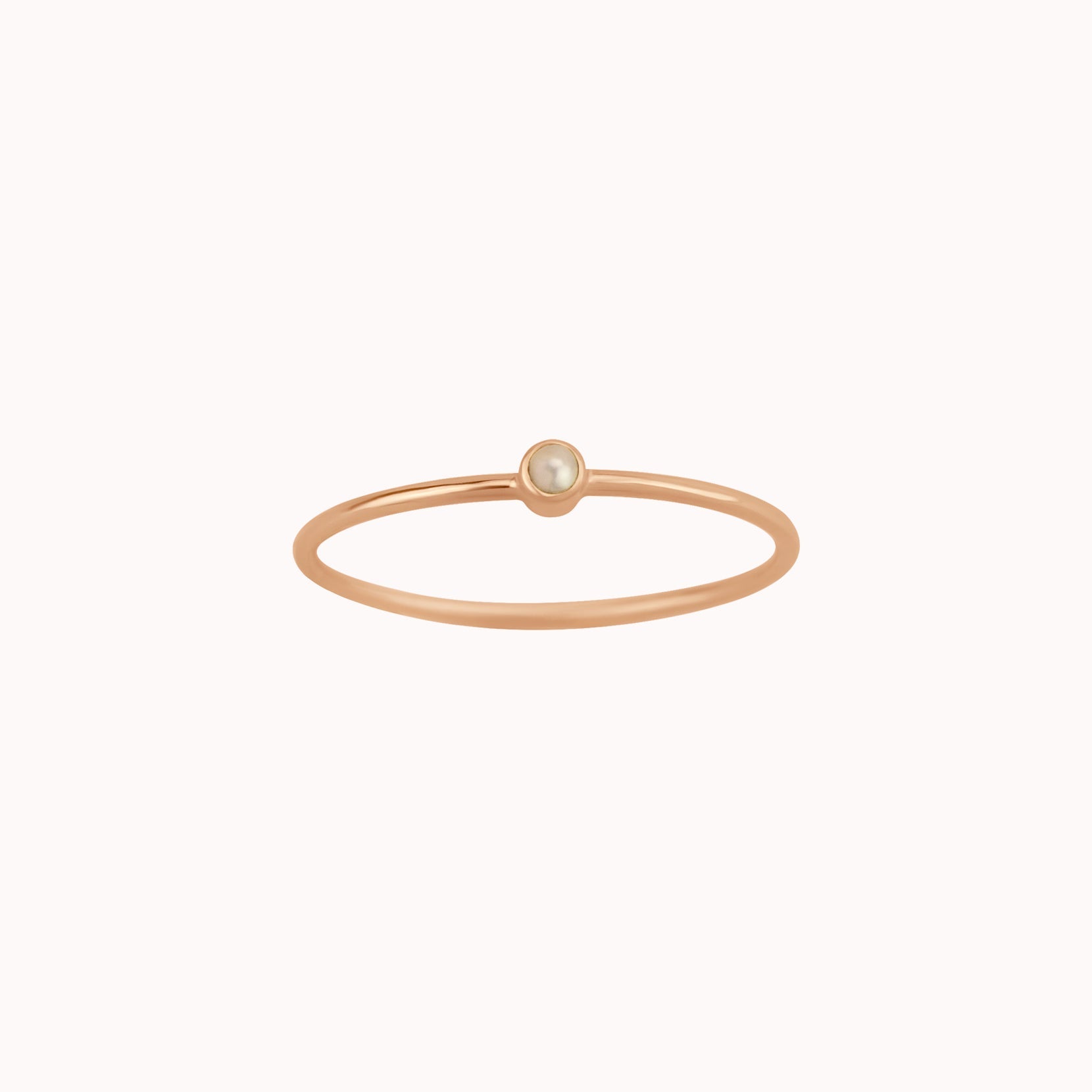 Tiny June Birthstone Ring ∙ Pearl