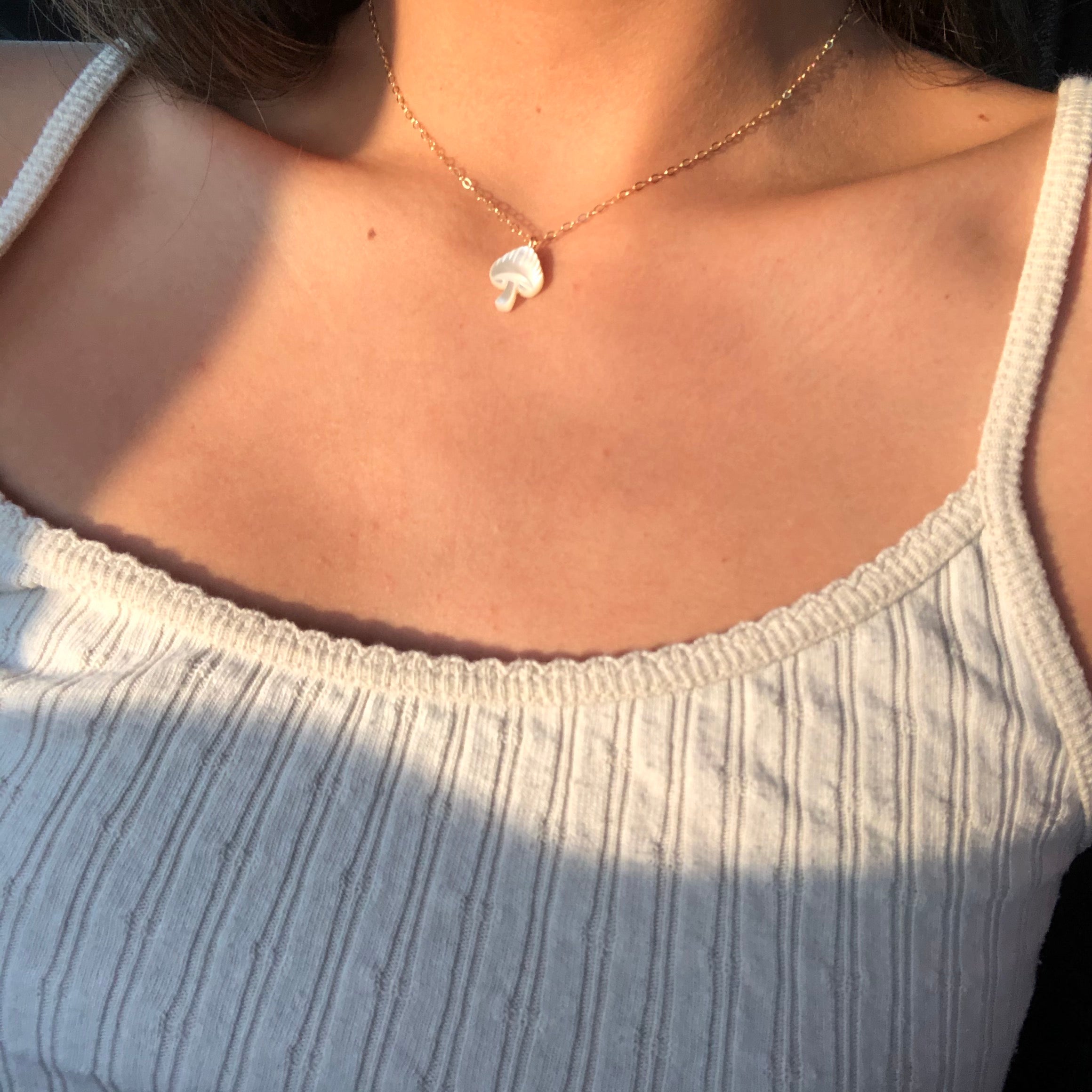 Vintage Mushroom Pearl Necklace