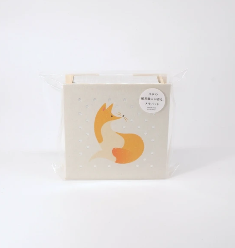 Hokkaido Fox Memo Pad in Paper Box | MORITA Animal Series