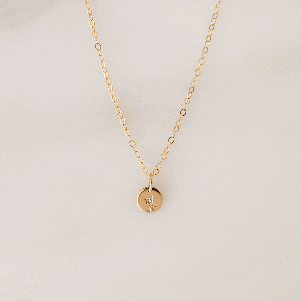 Tiny Birth Flower Necklace