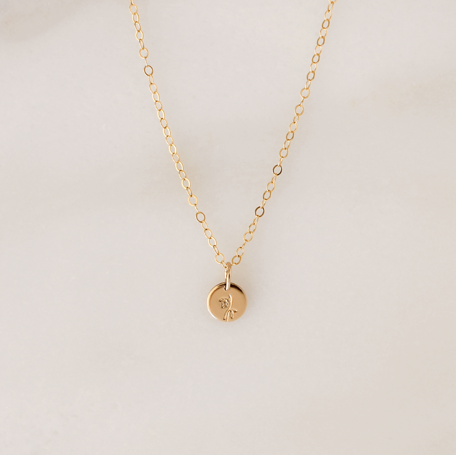 Tiny Birth Flower Necklace