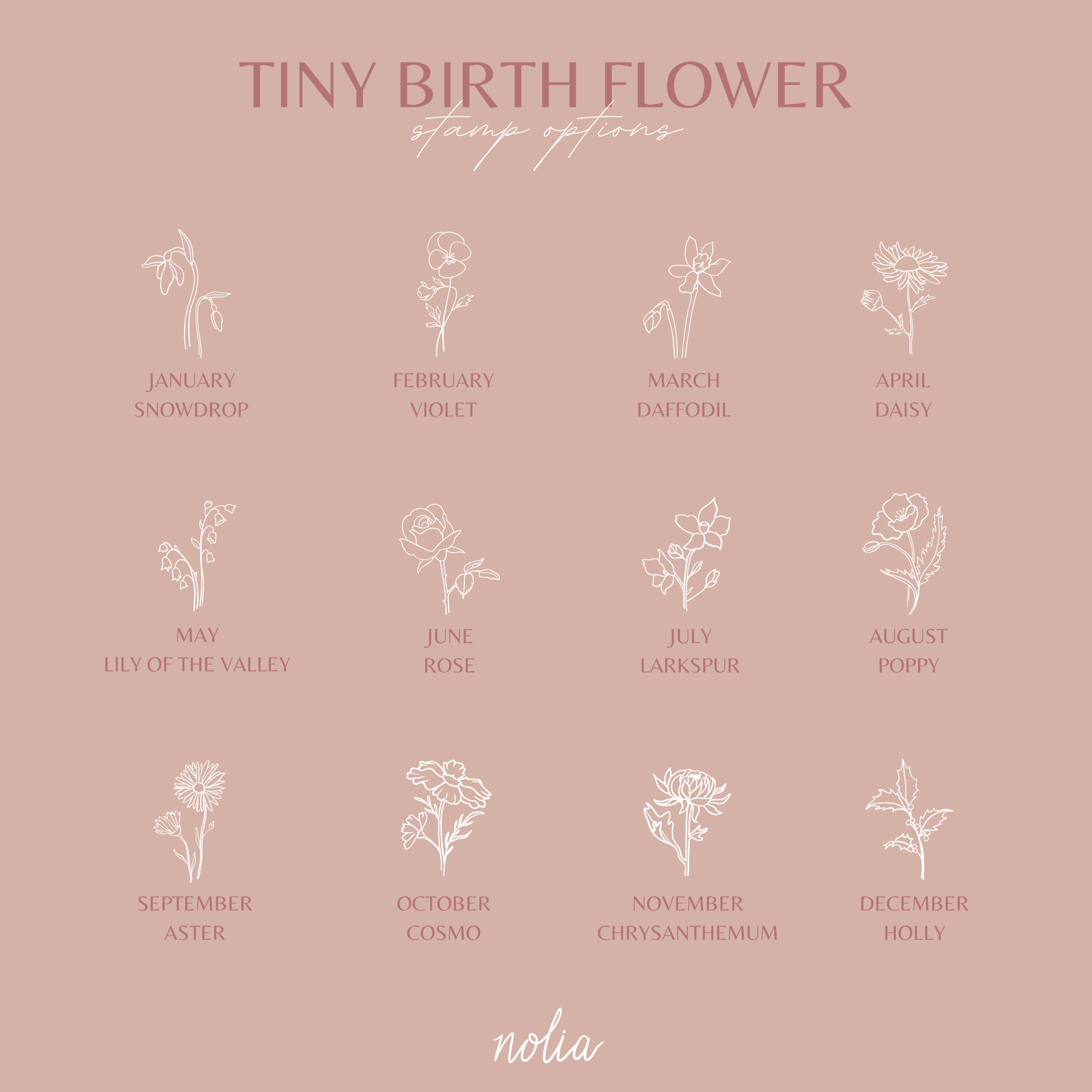 Tiny Birth Flower Necklace